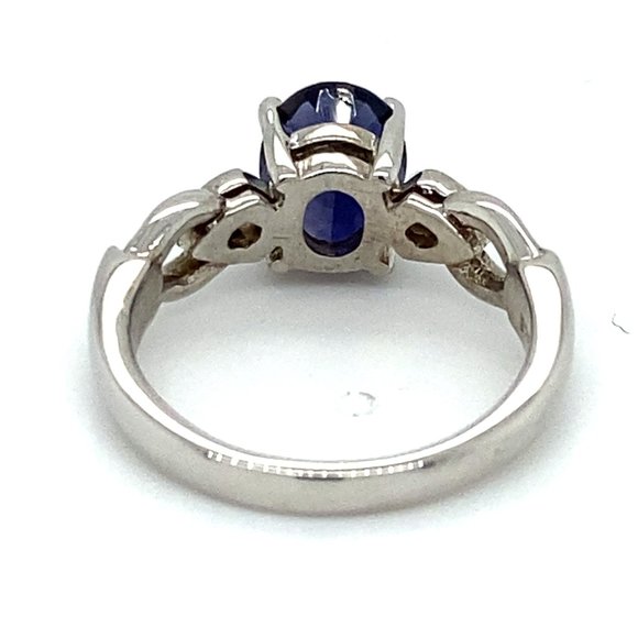 Iolite 1.79ct Rhodium Finish Solid Silver Ring - Picture 4 of 6